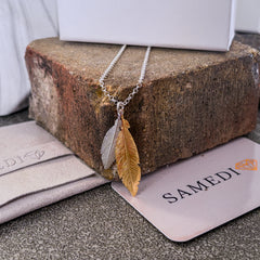 Lyra Feather Duo Necklace