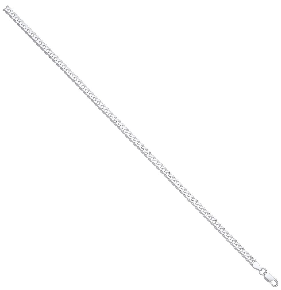 Sterling Silver 4.4mm Economy Flat Curb Chain