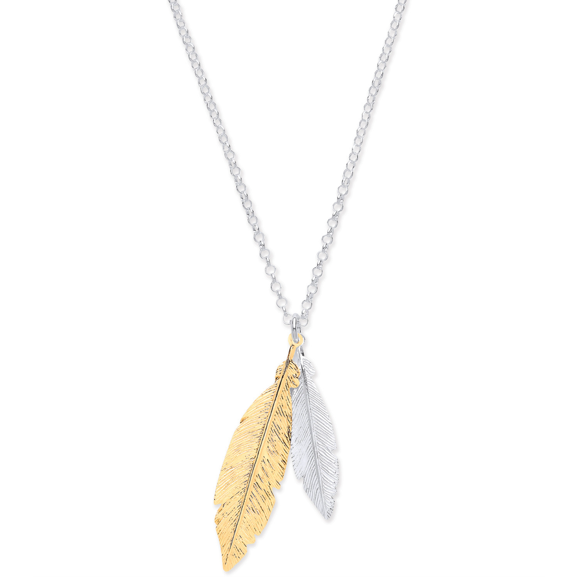Lyra Feather Duo Necklace