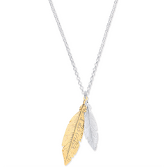 Lyra Feather Duo Necklace