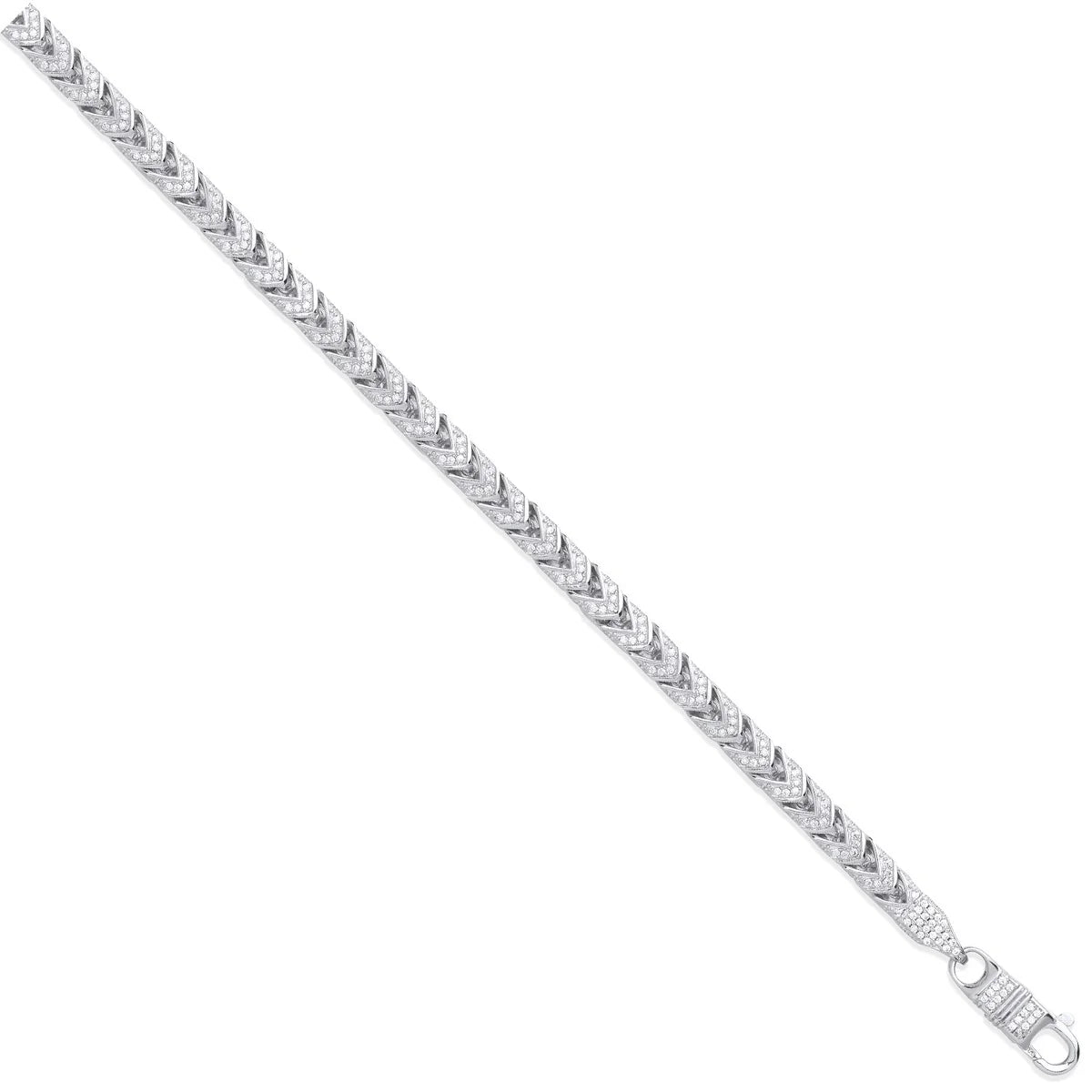 Sterling silver 6mm Franco CZ Chain