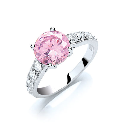 Blush Horizon Pink Solitaire Ring - Component of The Statement Set 1