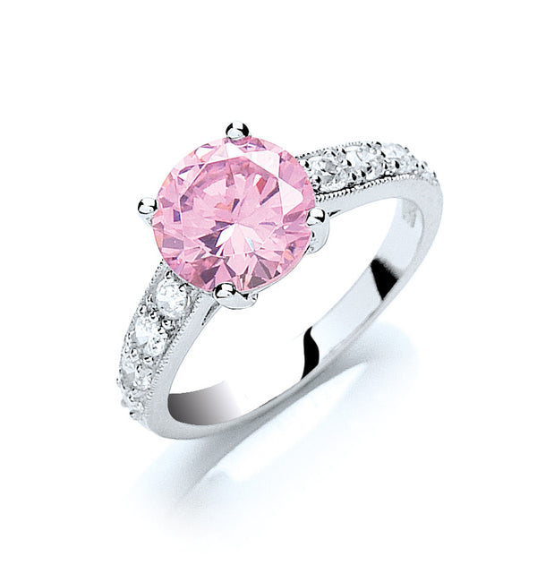 Blush Horizon Pink Solitaire Ring