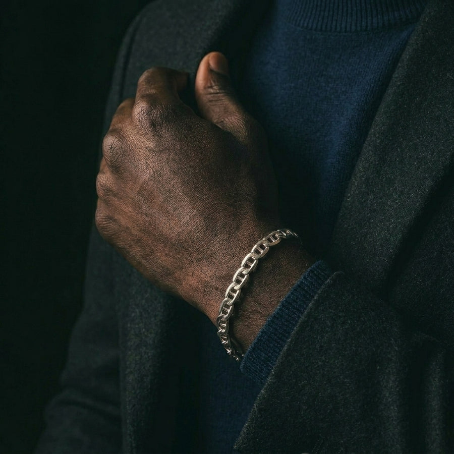 Voyager Anchor bracelet worn on the wrist
