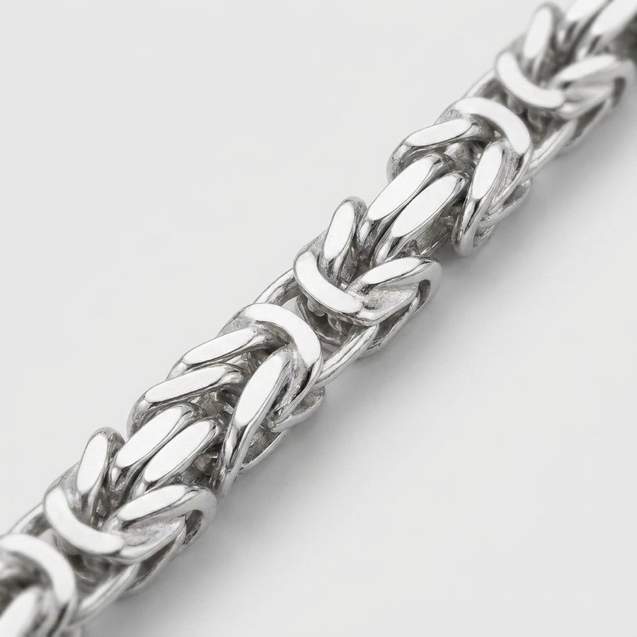 Close-up of the links on the Anvil Weave bracelet