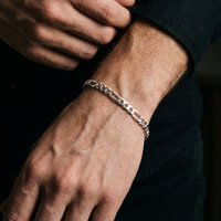 Atlas Figaro bracelet in solid 925 sterling silver, worn on the wrist