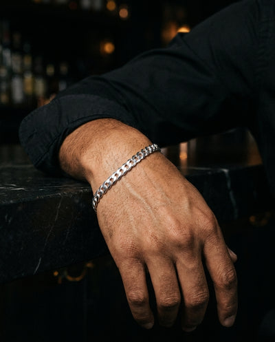 Forge Curb bracelet worn on the wrist