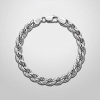 Helix Rope Bracelet 7mm in solid 925 sterling silver