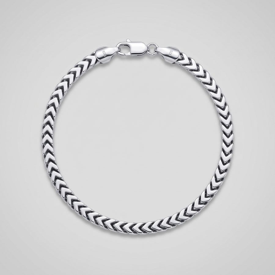 Keystone Franco Bracelet 4mm in solid 925 sterling silver
