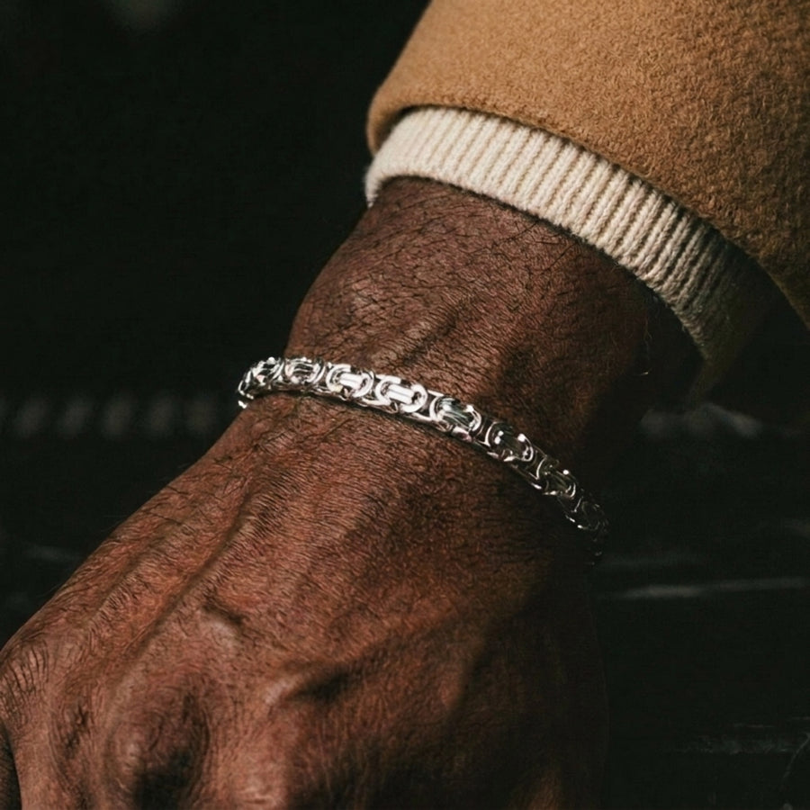 King's Byzantine bracelet worn on the wrist