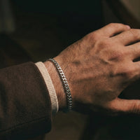 Onyx Cuban 5mm bracelet worn on the wrist