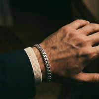 Onyx Cuban bracelet worn on the wrist